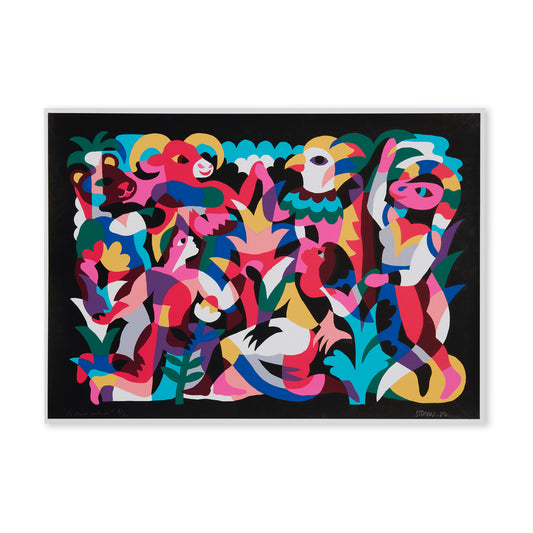 3TTMAN 'El Baile Nocturno': Screen print, mythical dance.