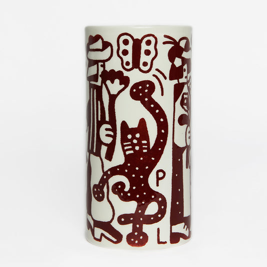 "Verdis Quo I" di Philip Lindeman, un vaso in ceramica dipinto a mano, pezzo unico in vendita da Galleria Varsi.