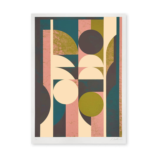 Louis Reith 'Day Two': Abstract screen print, colors.