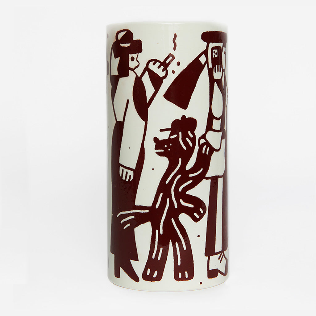 "Verdis Quo I" by Philip Lindeman: a unique hand-painted ceramic vase, a contemporary sculpture from Varsi Art & Lab.