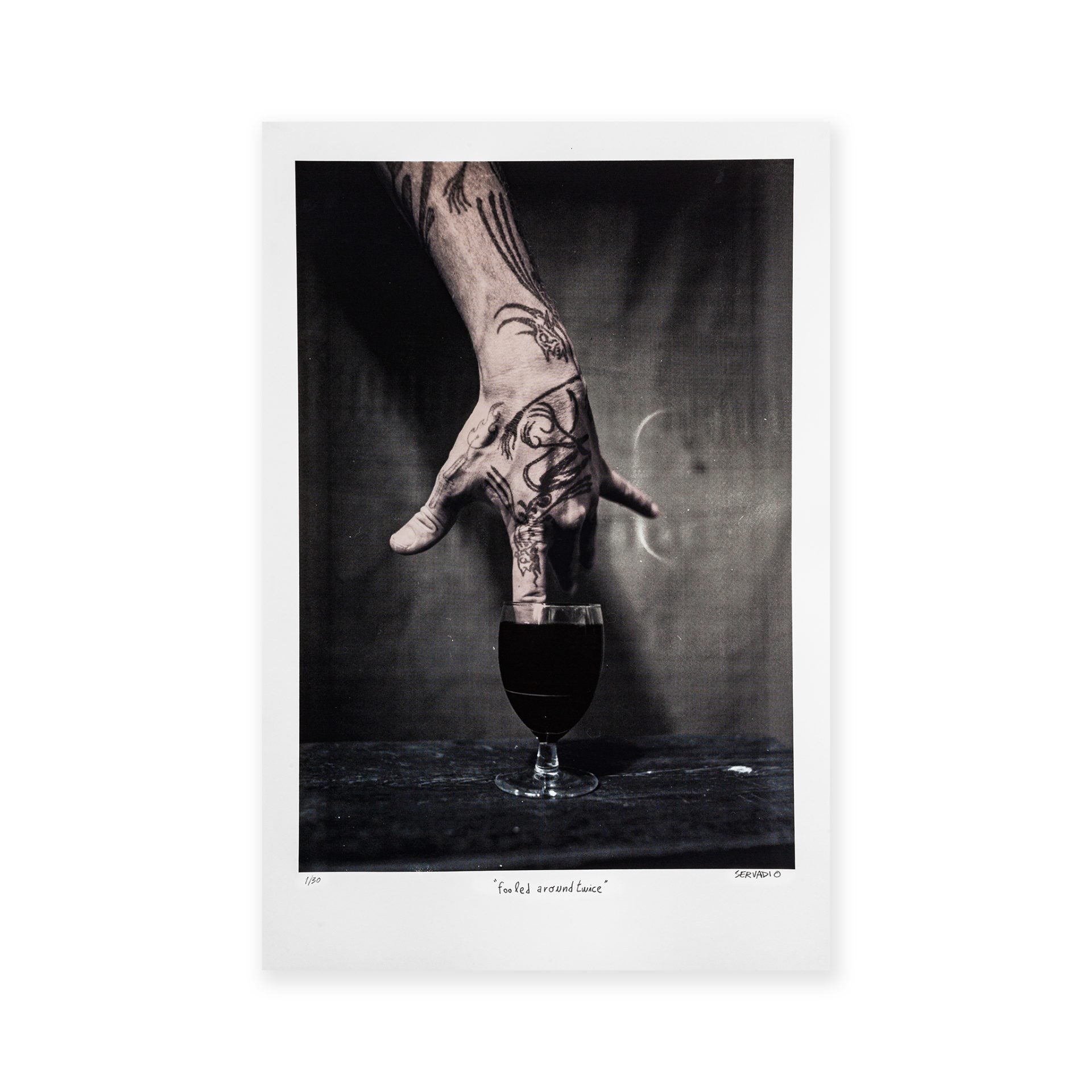 Servadio 'Fooled Around Twice': Screen print, dark art.