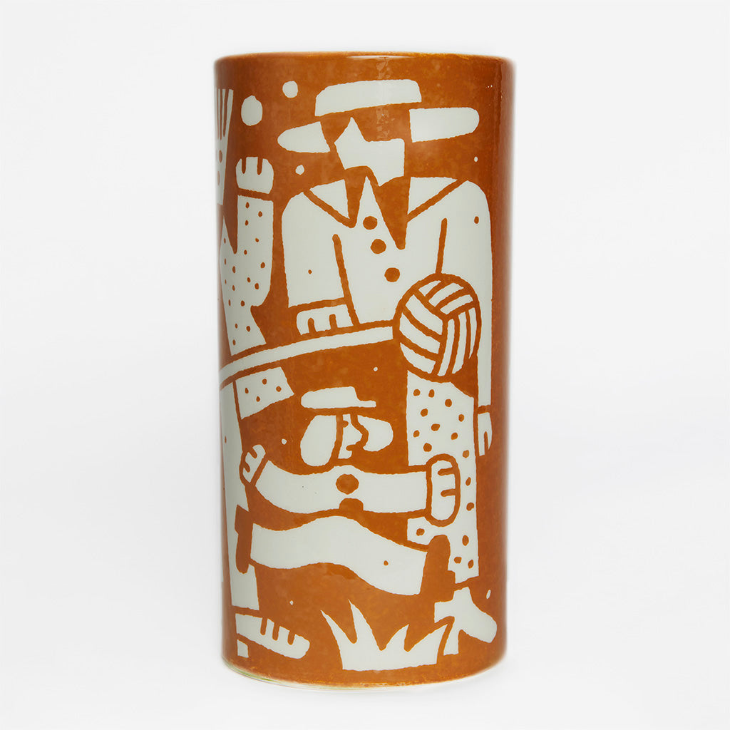 "Verdis Quo III" by Philip Lindeman: a unique hand-painted ceramic jug, a piece of surrealist art from Varsi Art & Lab.
