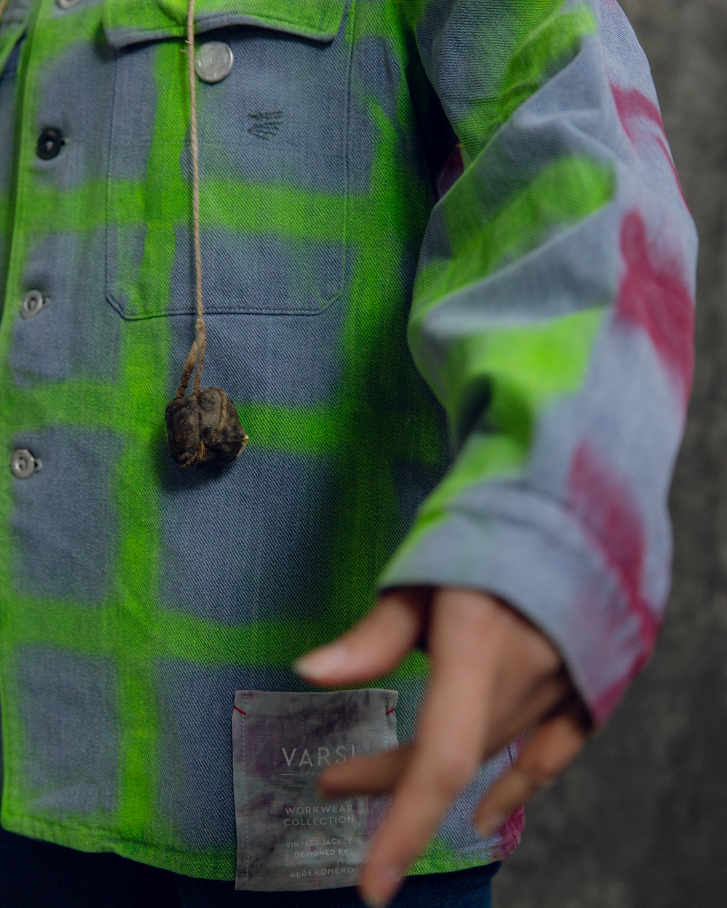 Alberonero Jacket detail. From Varsi Workwear collection.