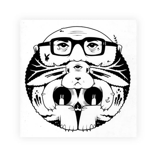 Jeremy Fish 'Bunny Beard': Screen print art.