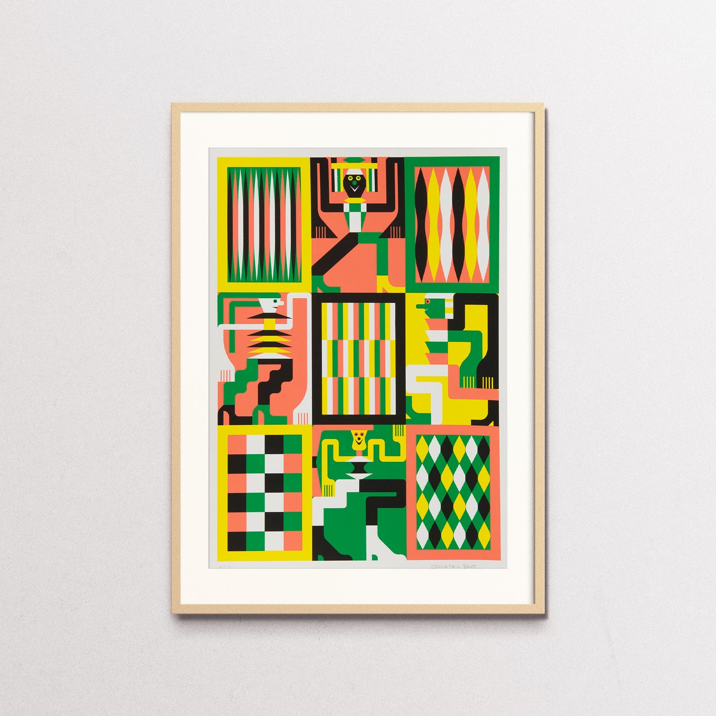 Tribal Dancing - wood frame