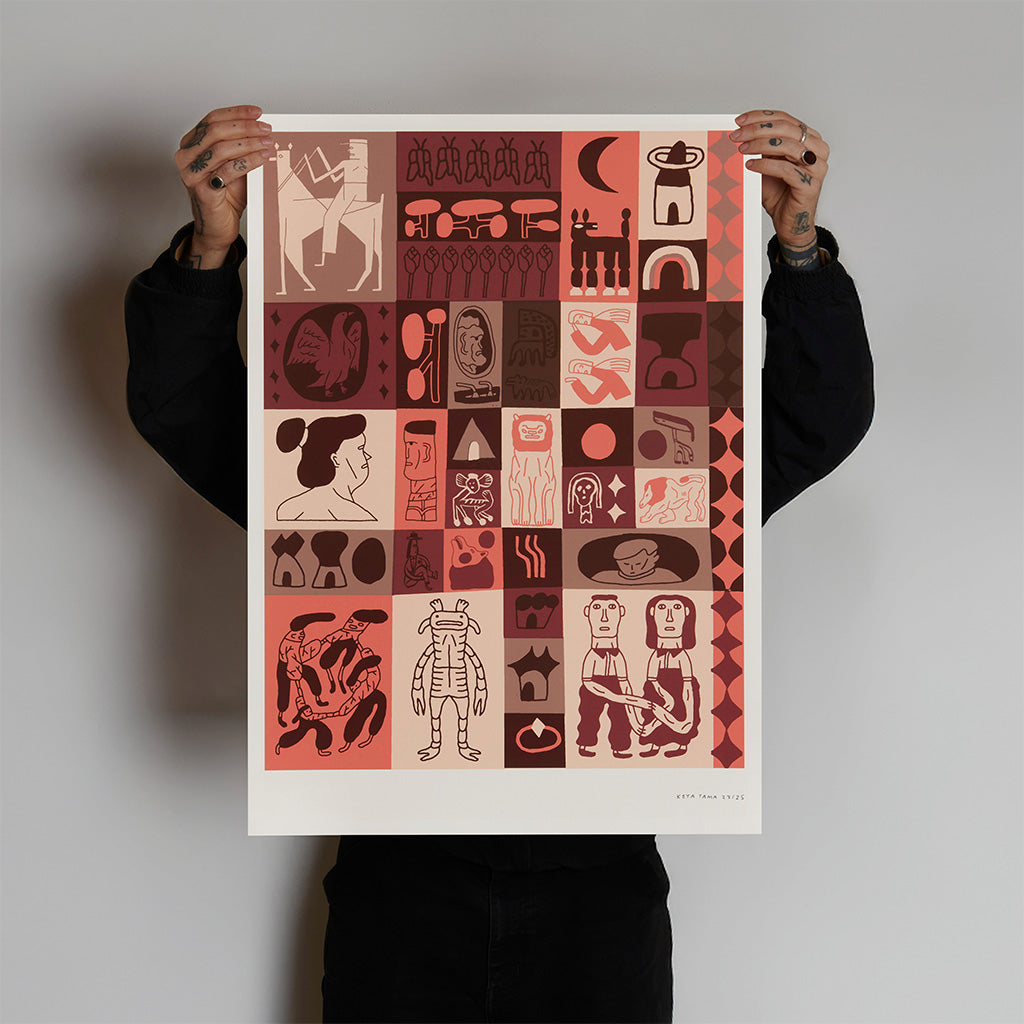 "Tied By Time" by Keya Tama, screen print no frame