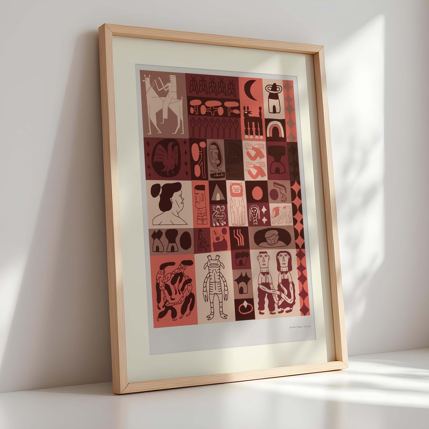 "Tied By Time" by Keya Tama, serigrafia with white frame