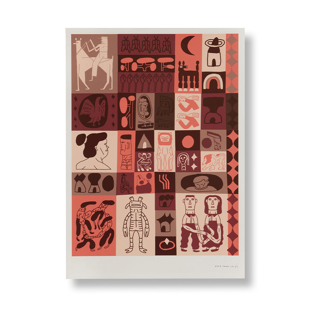 "Tied By Time" by Keya Tama, screen print