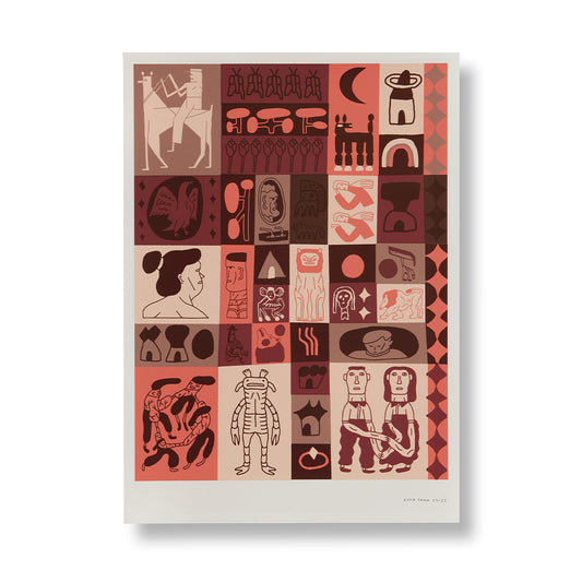 "Tied By Time" by Keya Tama, screen print