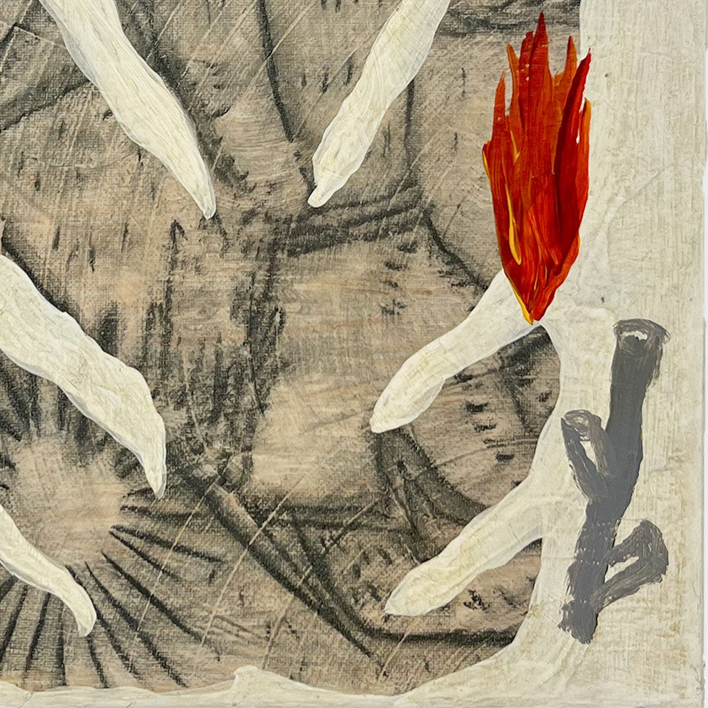 Contemporary painting: Human-animal connection.