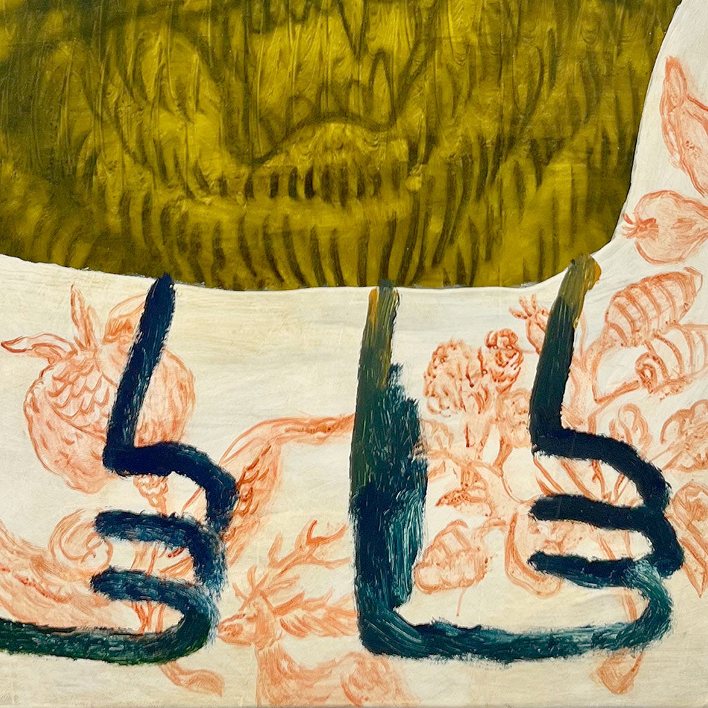 Contemporary painting: Human-animal connection.