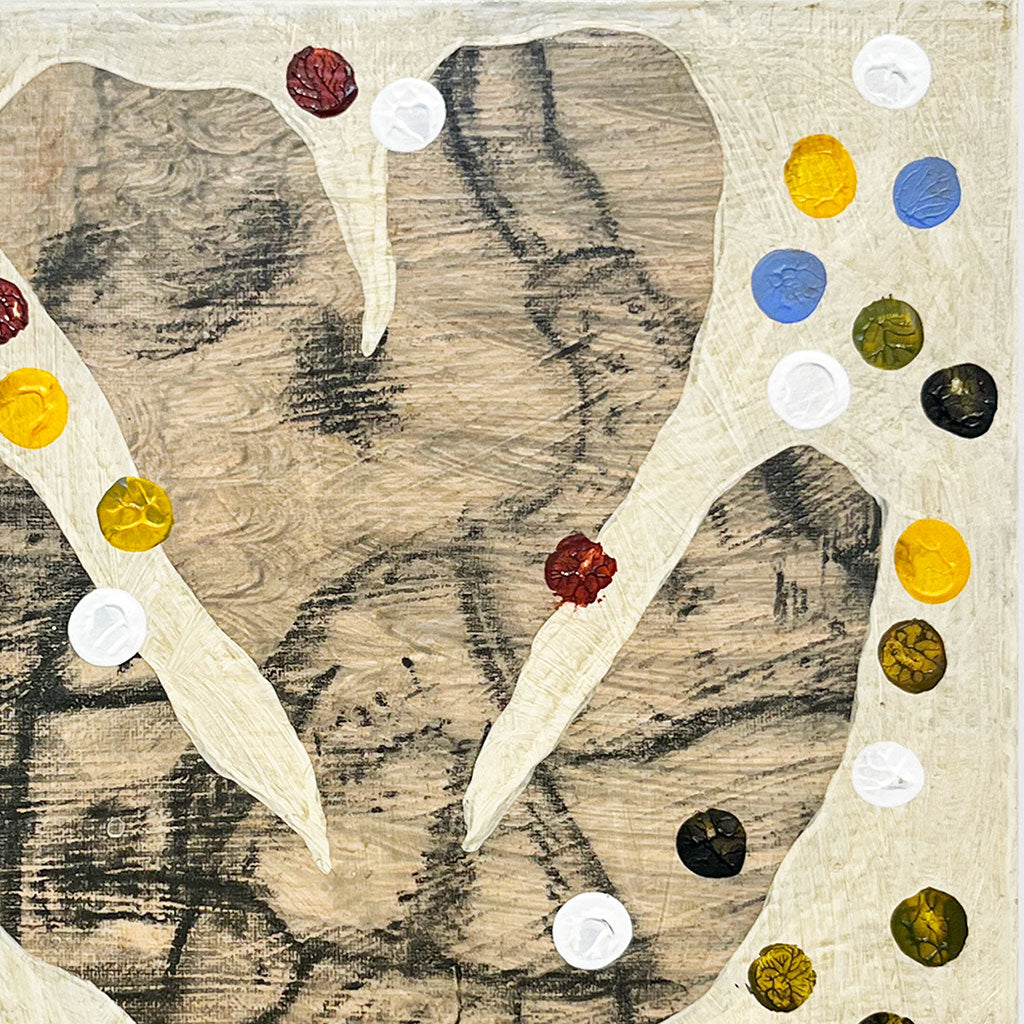 Uno a caso, di Matteo Giuntini, mixed media on canvas