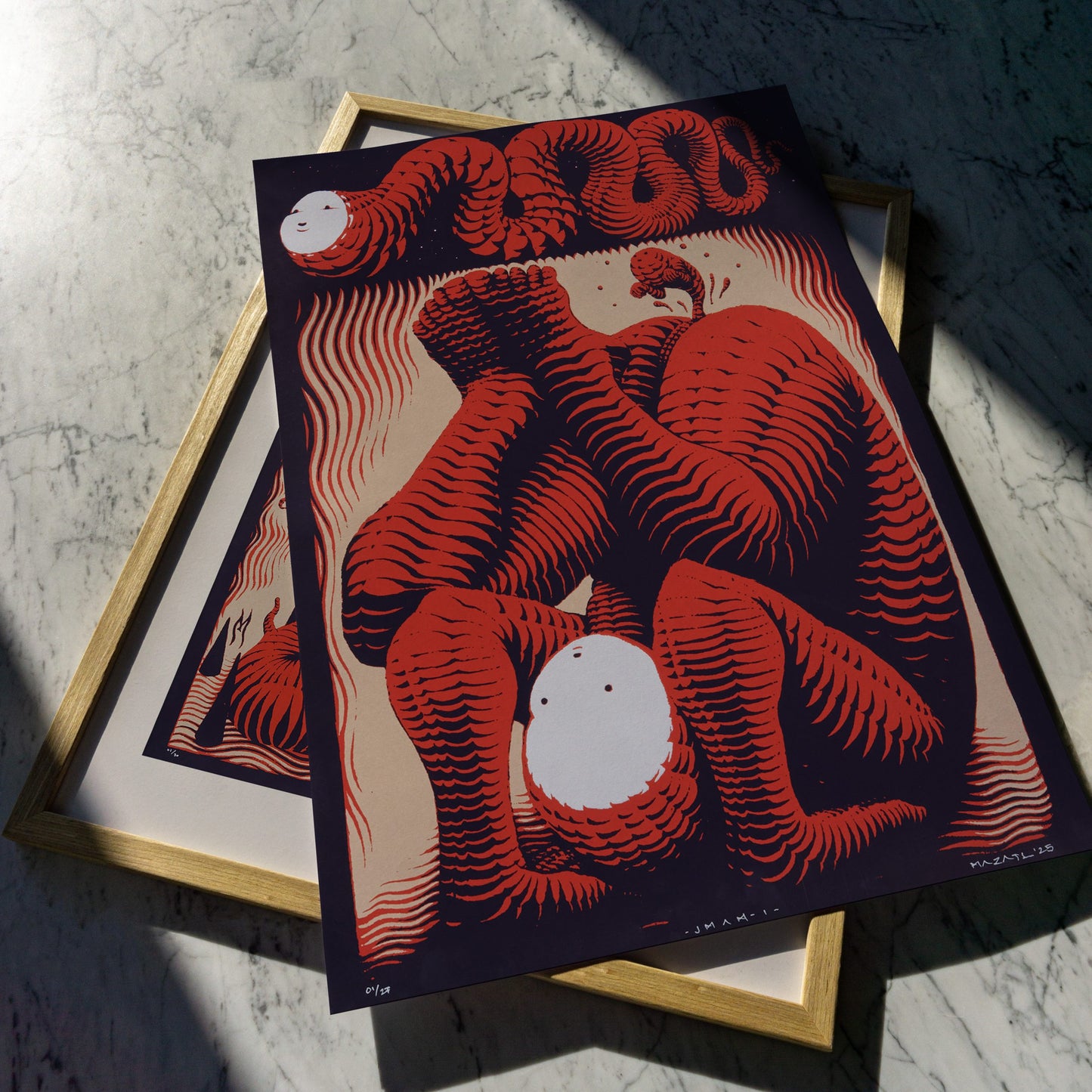 Contemporary print: Mazatl, whimsical entities.