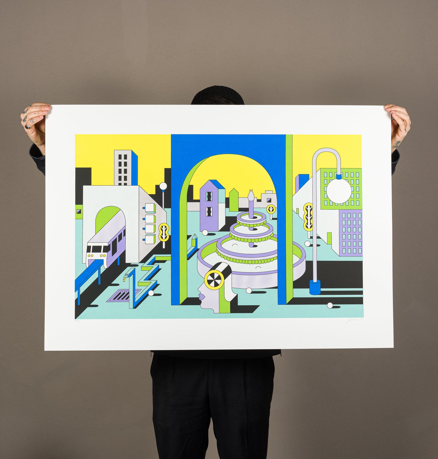 "This Must Be The Place" by Johan Moorman, screen print no frame