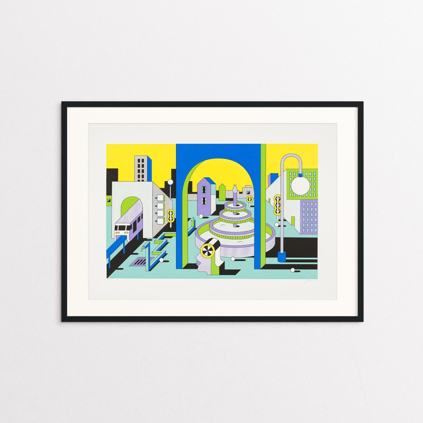 "This Must Be The Place" by Johan Moorman, screen print with black frame