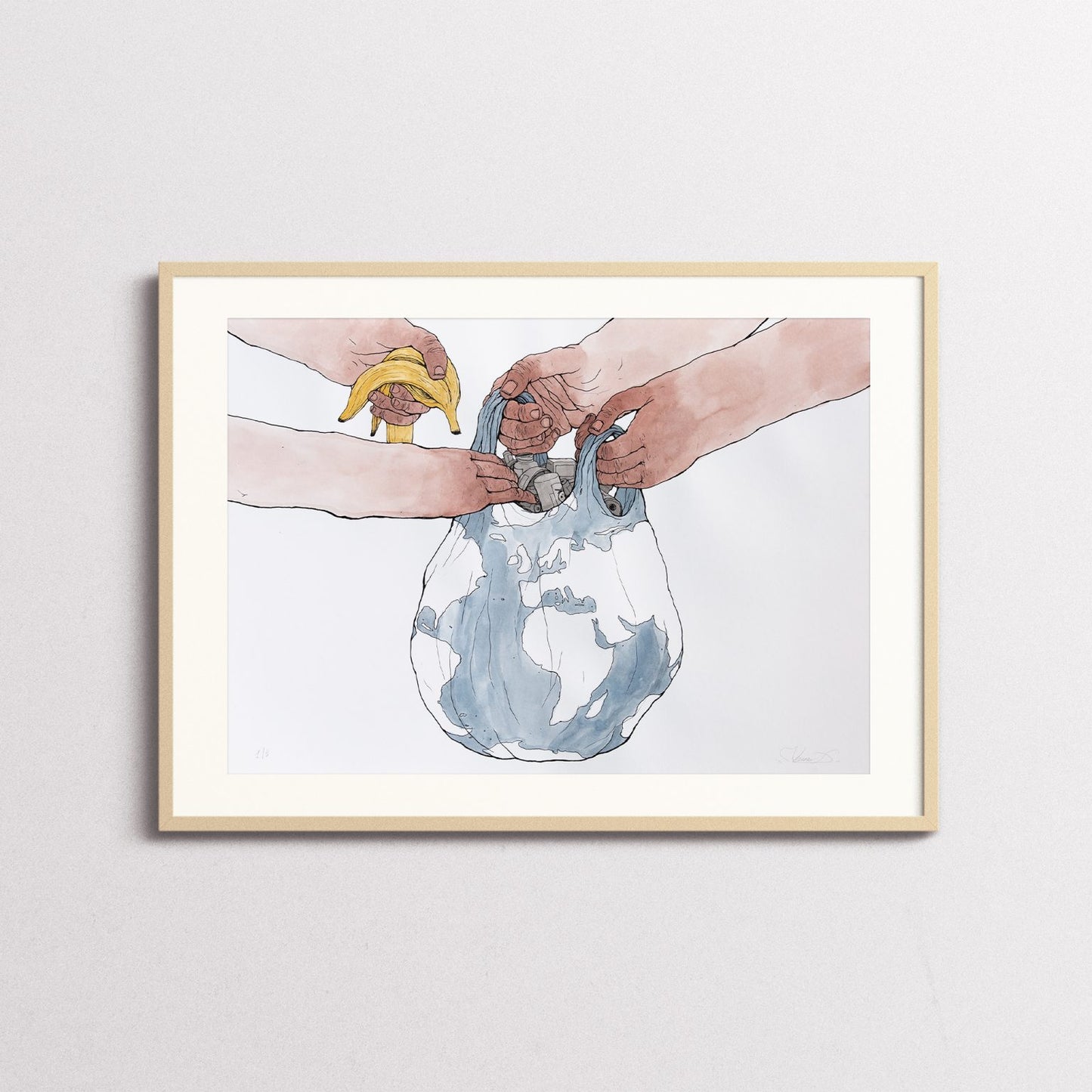 Pollution III paint finished wood frame
