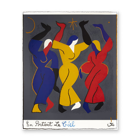 Remed 'En Portant le Ciel': Screen print, oil sticks.