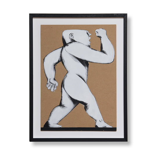 RUN 'Duppy Man': Acrylic on cardboard painting.