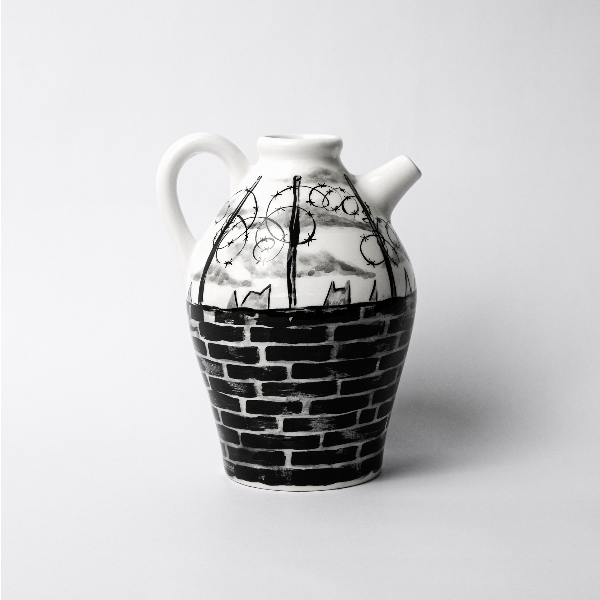Michele Servadio 'Fields of Romance III': Hand-painted ceramic jug.