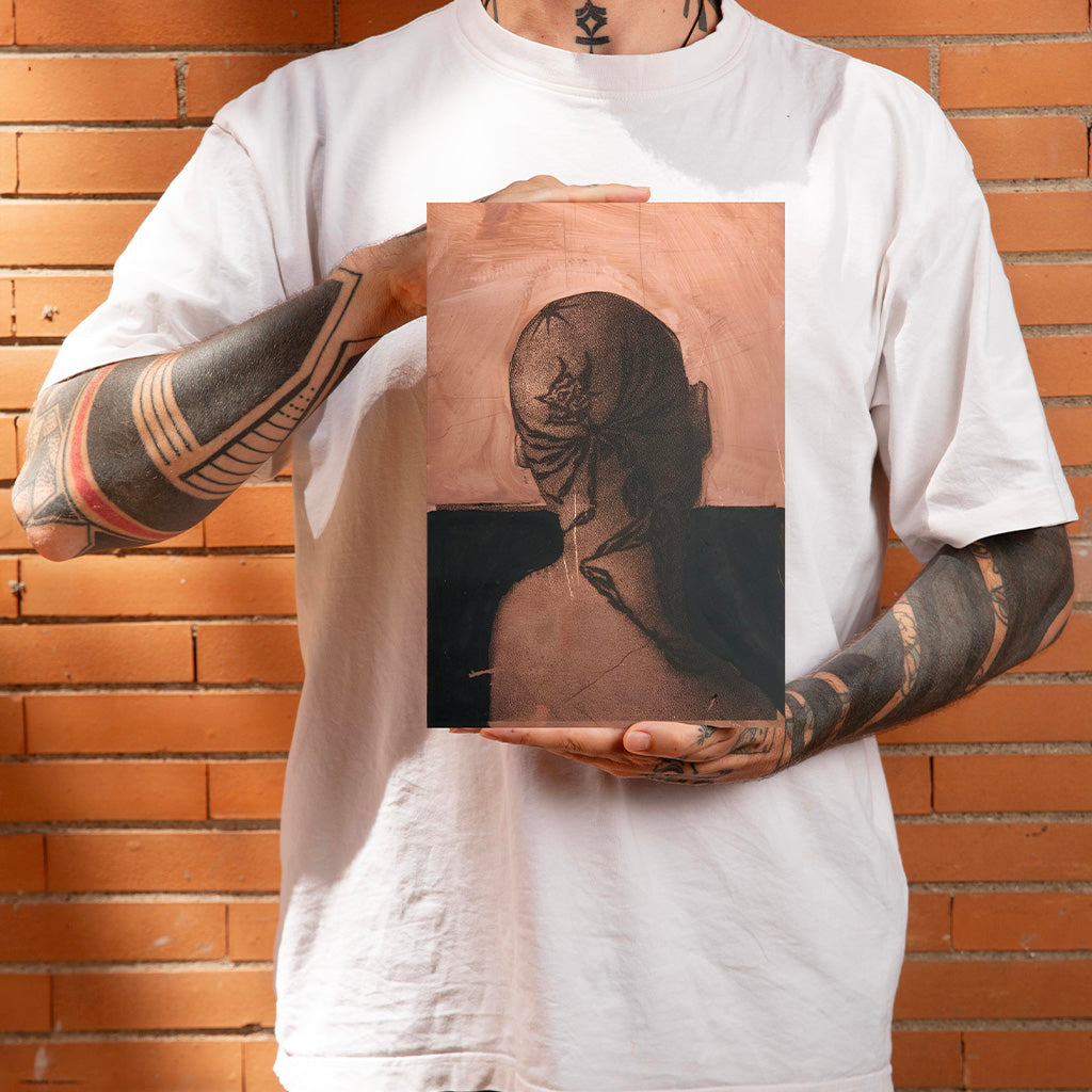 "To Forget Three" by Michele Servadio. Mixed media on copper plate. Shop on Varsi.