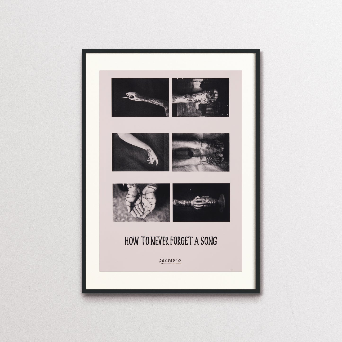 "To Forget - Studio III", screen print by Michele Servadio, with black frame