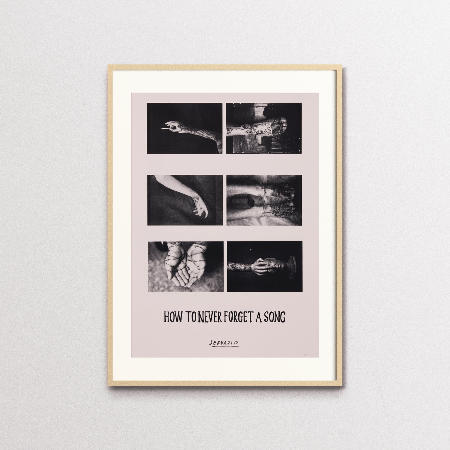 "To Forget - Studio III", screen print by Michele Servadio, with wooden frame