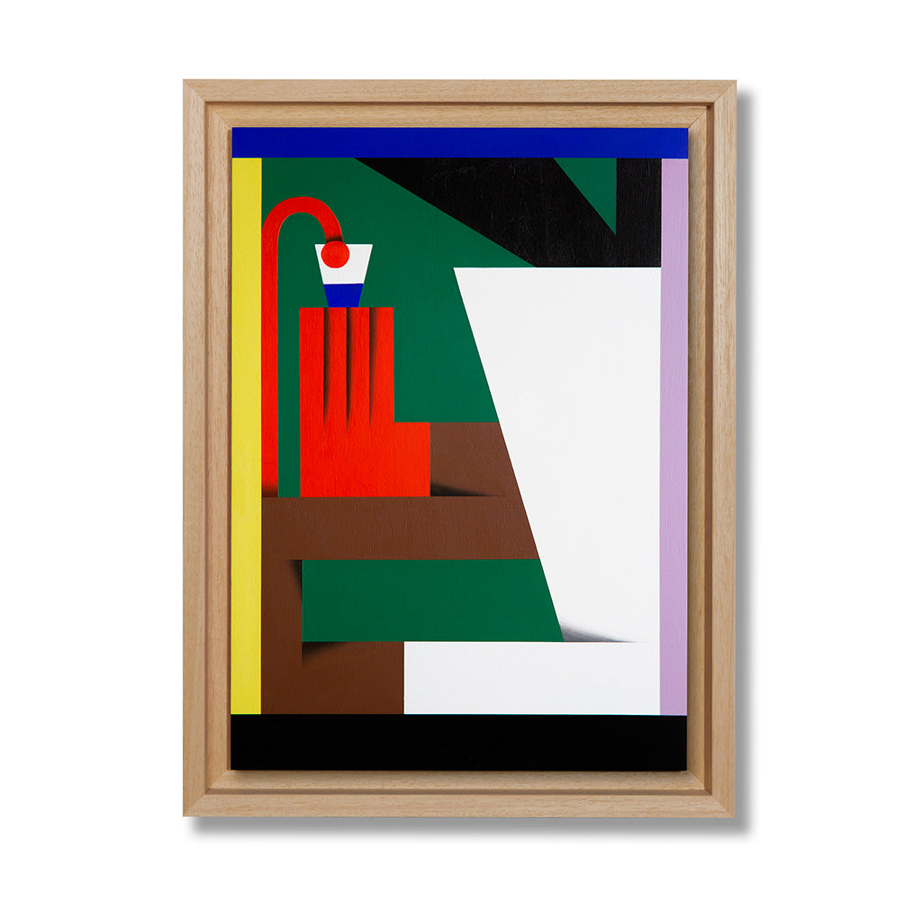 "Trinken" by ZEBU, acrylic on wood, with wooden frame