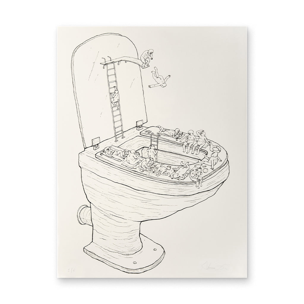 SWIMMING POO / INK-FINISHED