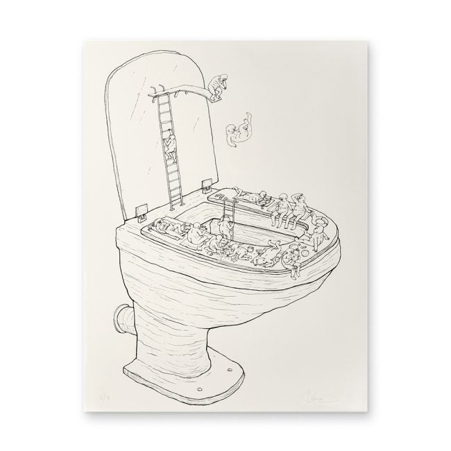 SWIMMING POO / INK-FINISHED