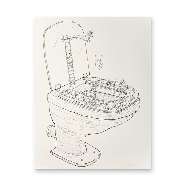 SWIMMING POO / INK-FINISHED