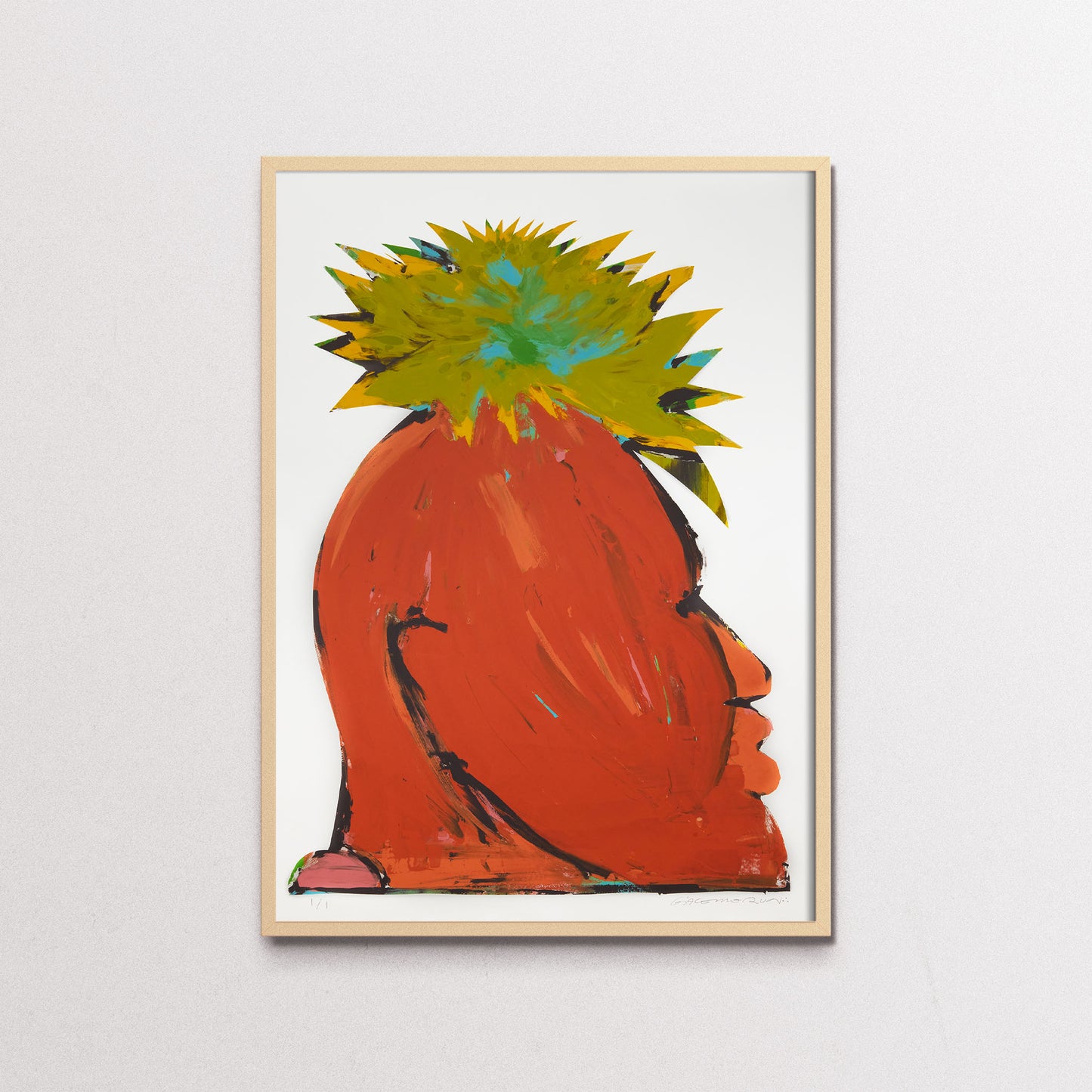 Coconut head, run, wood frame