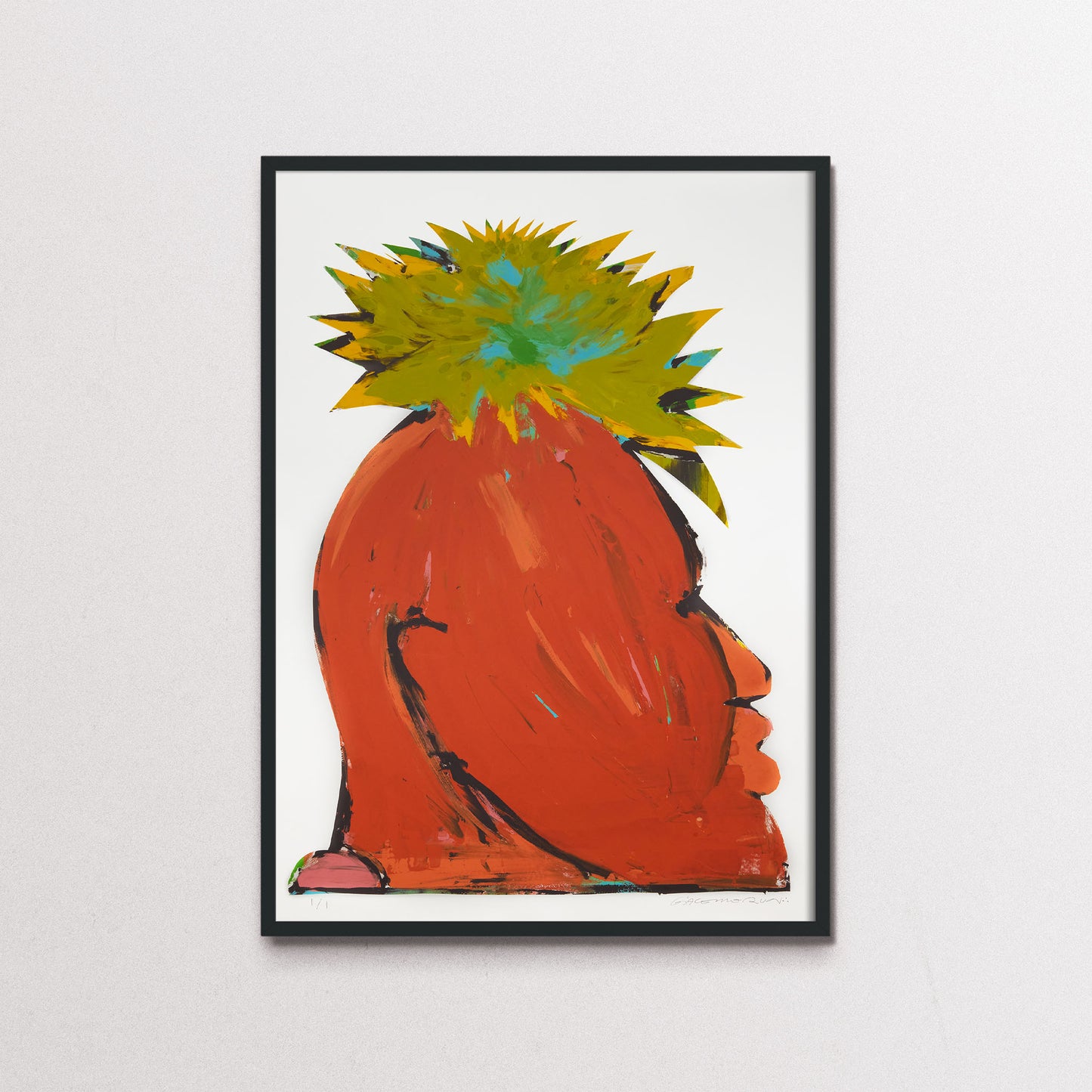 Coconut head, run, black frame