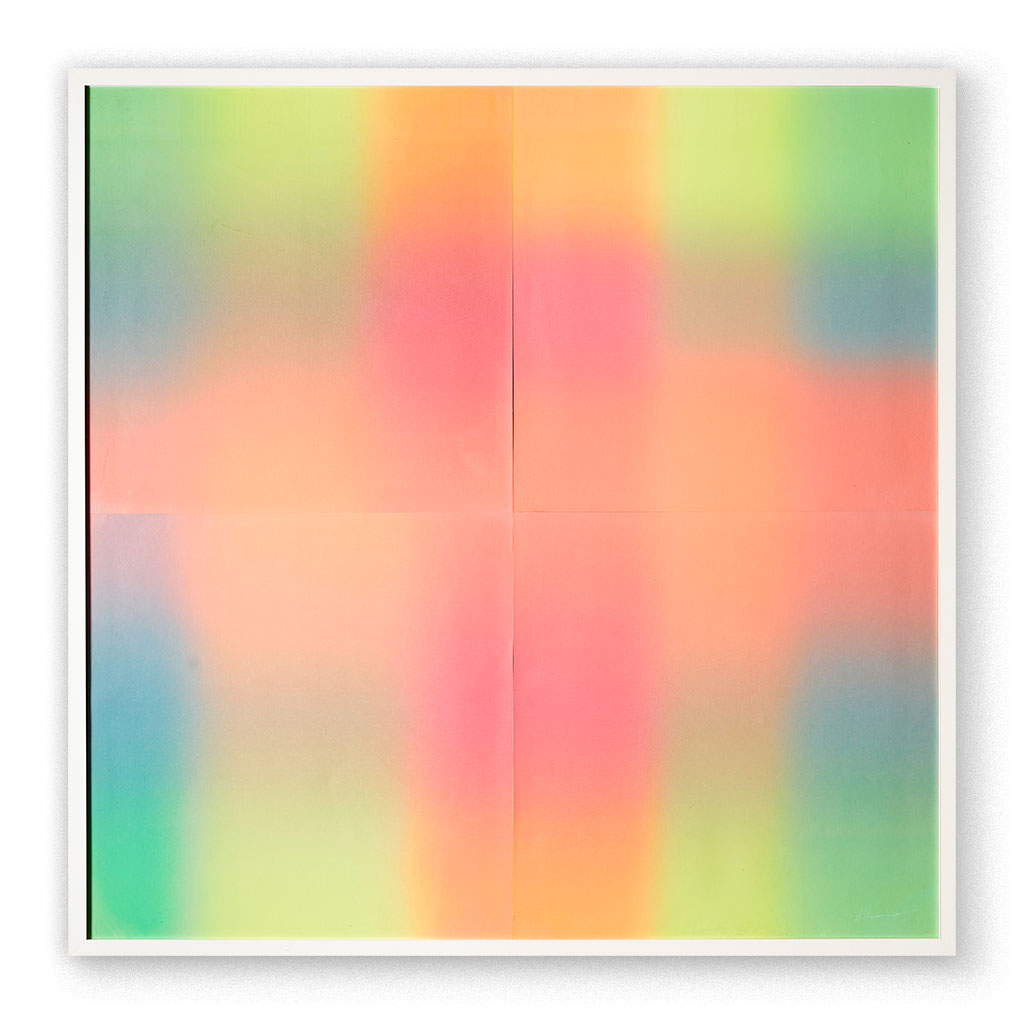 screen print exploring color perception & minimalist abstraction. Art at Galleria Varsi.