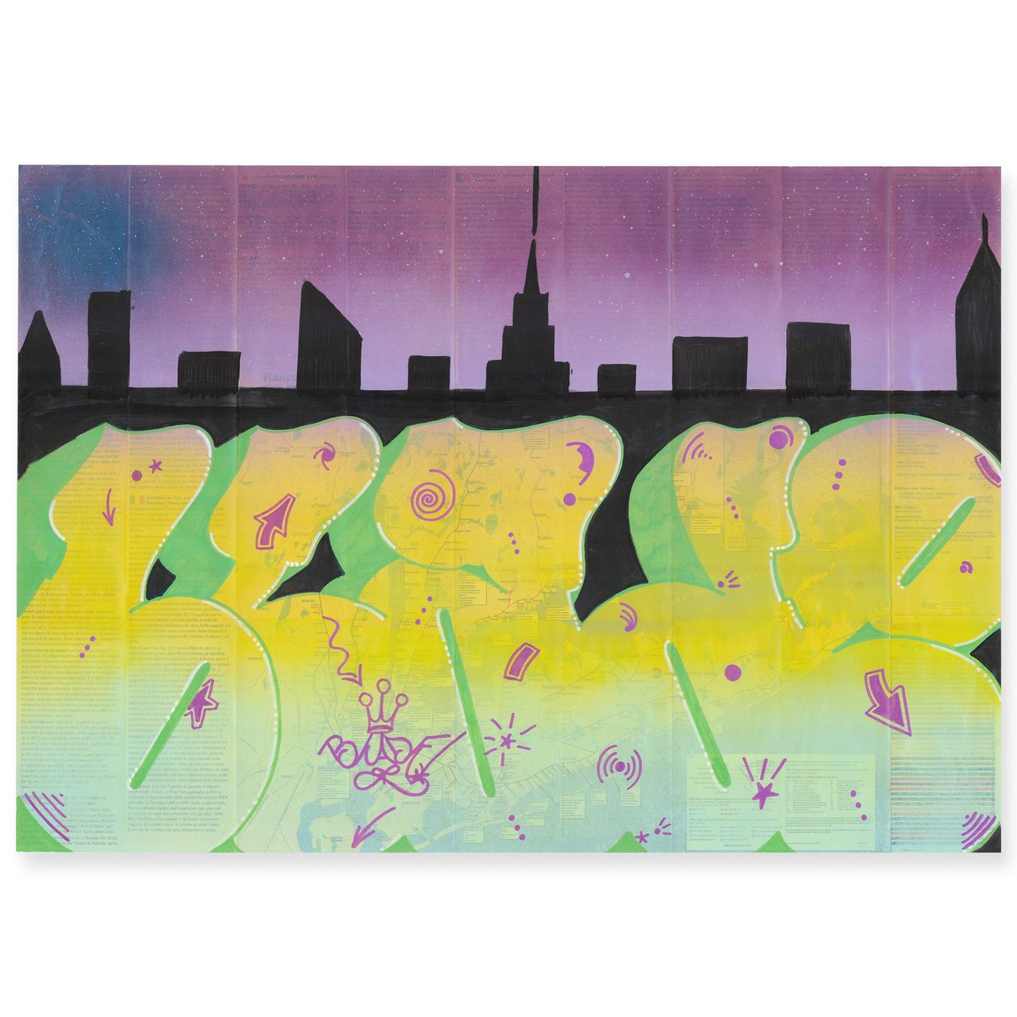 SUBWAY MAP #17 - Blade - Mixed Media 