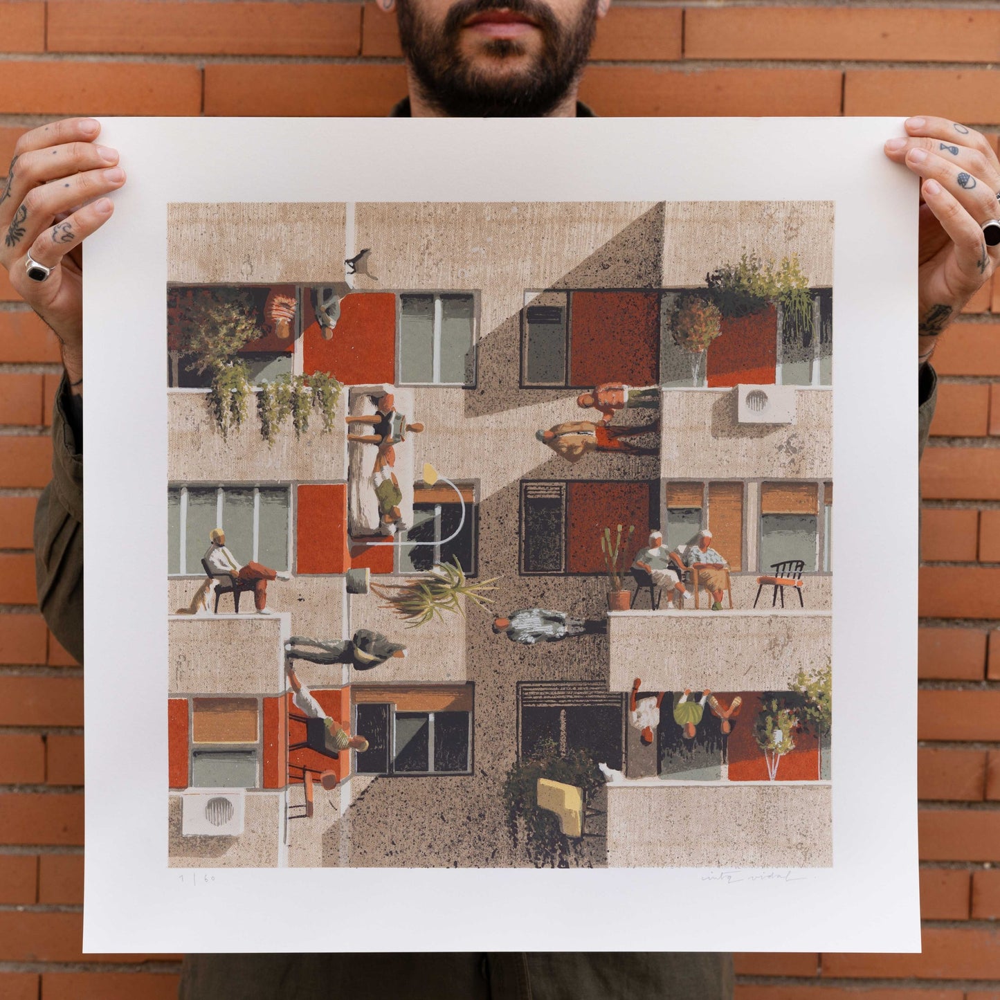 Limited edition print: Community, surreal architecture.