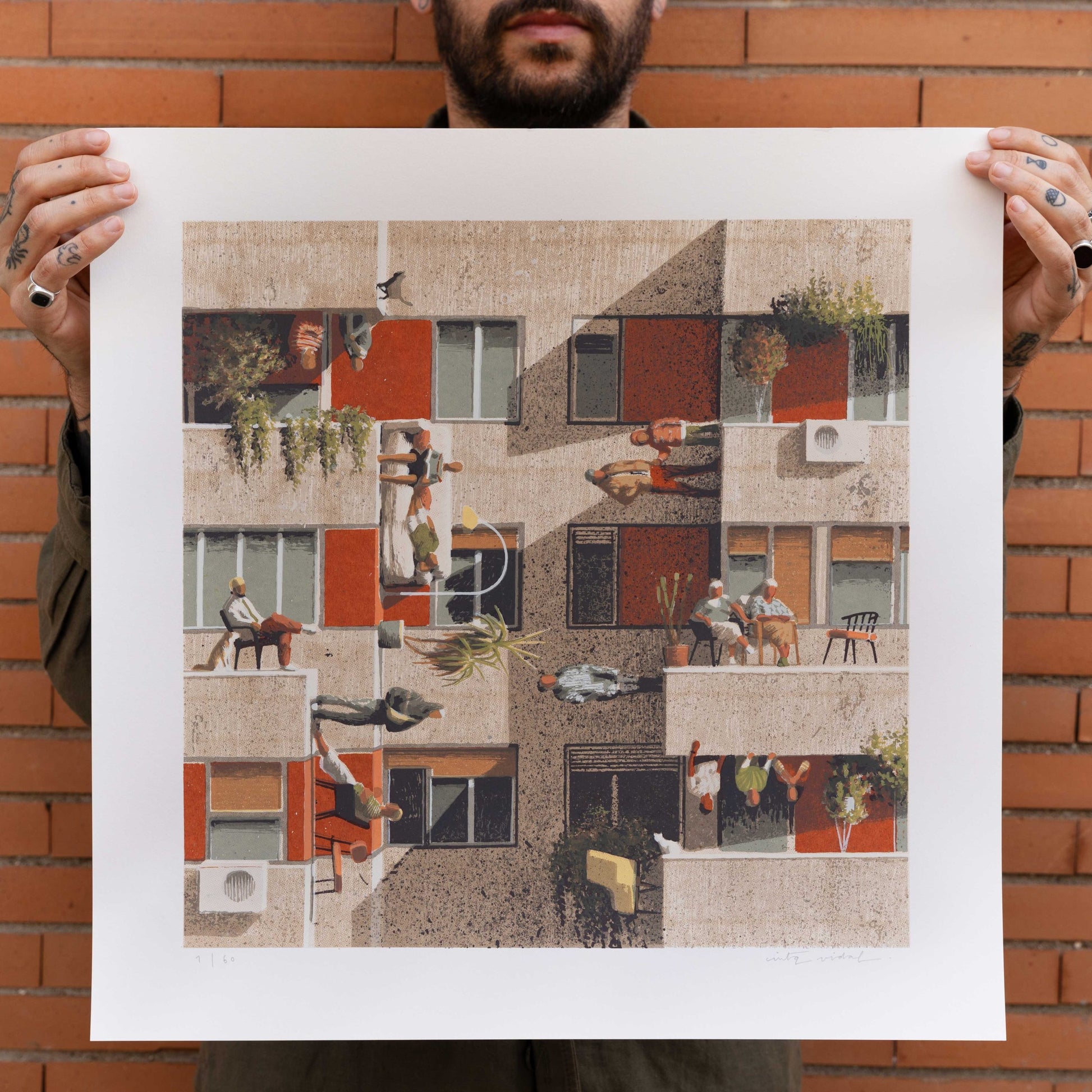 Limited edition print: Community, surreal architecture.