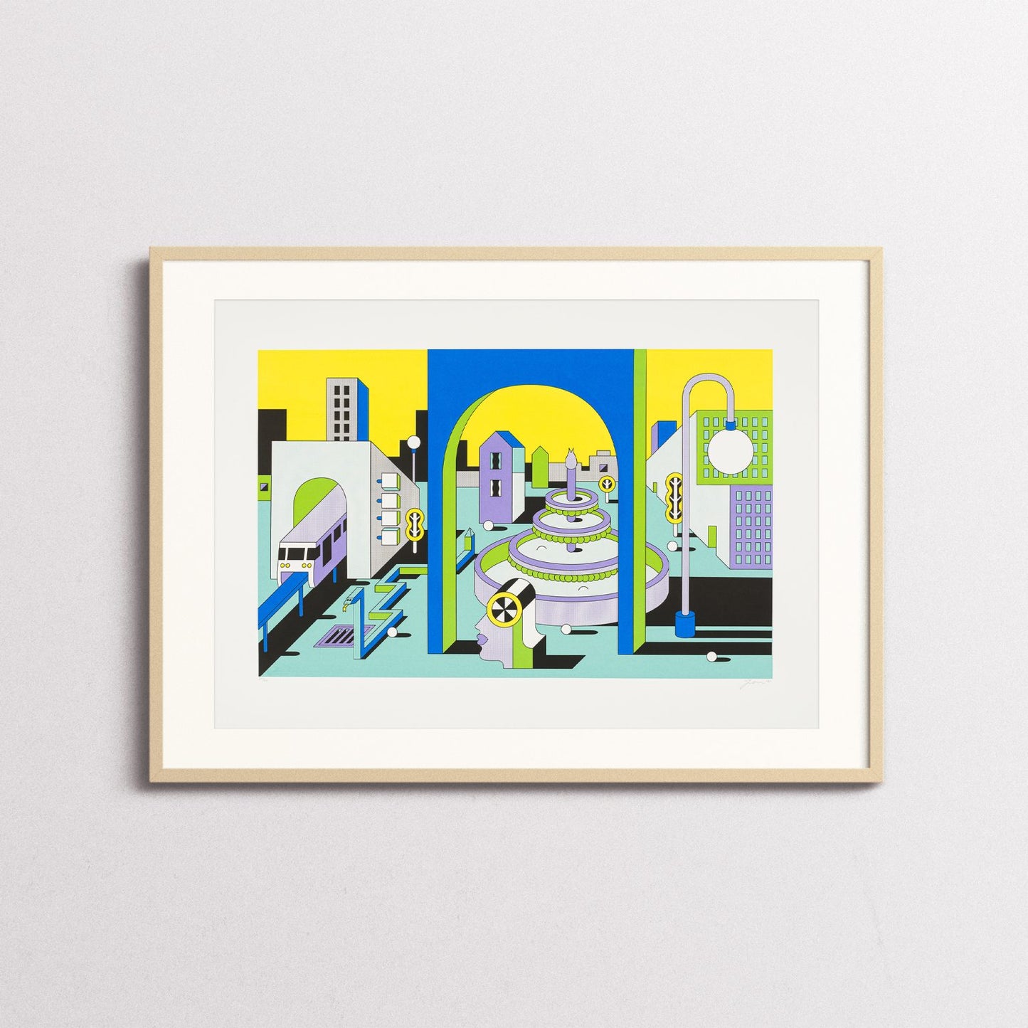 "This Must Be The Place" by Johan Moorman, screen print with wooden frame