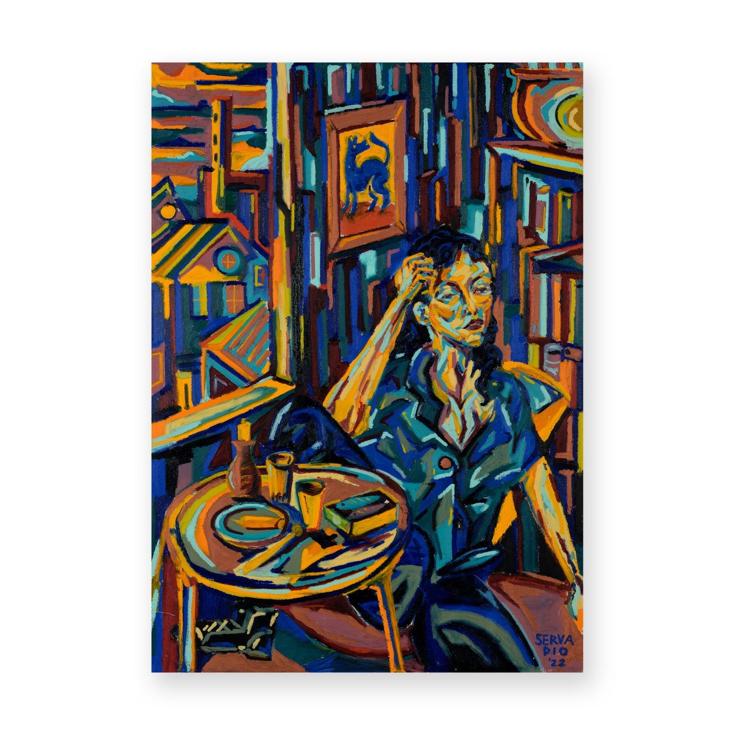 Ellen with Tinnies - Servadio - Oil on Canvas