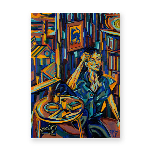 Ellen with Tinnies - Servadio - Oil on Canvas