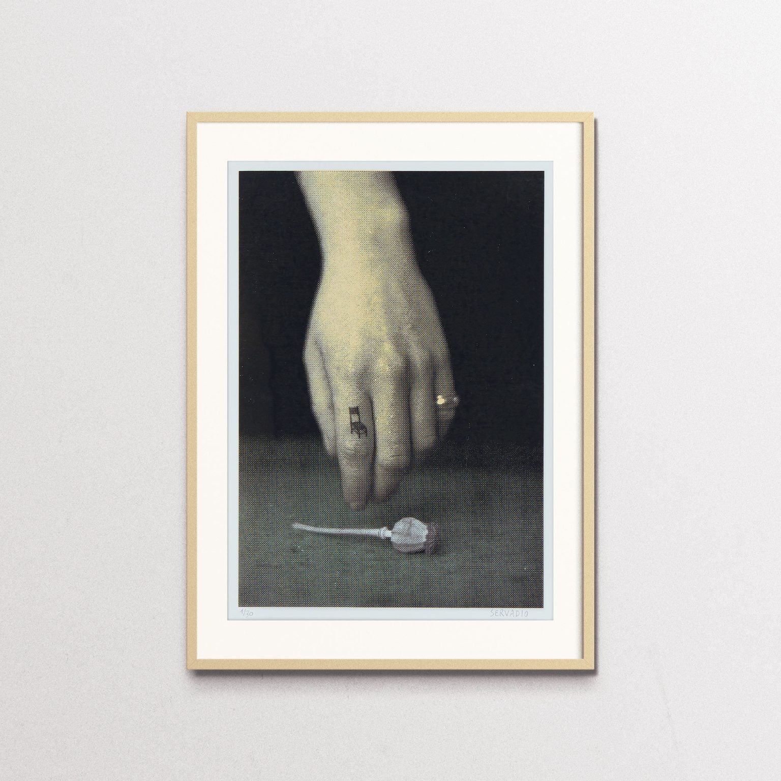 "Wee Chair" by Michele Servadio, screen print, with wooden frame